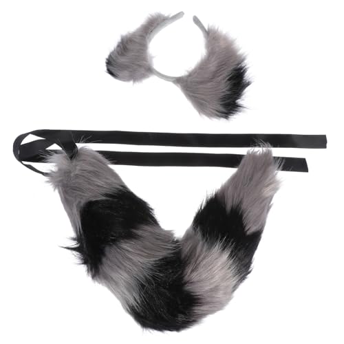WRITWAA 1 Satz Fuchsohr Stirnband Festival Wolf Hundeohren Und Pelziges Kostüm Haarband Welpe Cosplay Haardekoration Party Kostüm Plüsch von WRITWAA