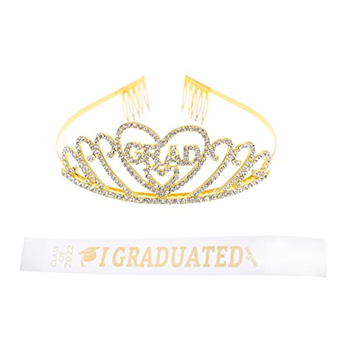 WRITWAA 1satz Abschlussfeier Krone Und Schärpe Dekorative Graduierung Accessoires Für Unvergessliche Fotos Und Feierlichkeiten Für Graduierte Und Abschlussfeiern von WRITWAA