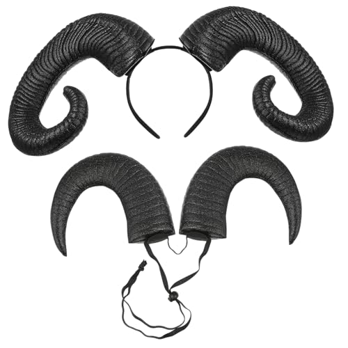 WRITWAA Halloween Haarband Set Stirnband für Männer Frauen Schwarz Halloween Party Zubehör von WRITWAA