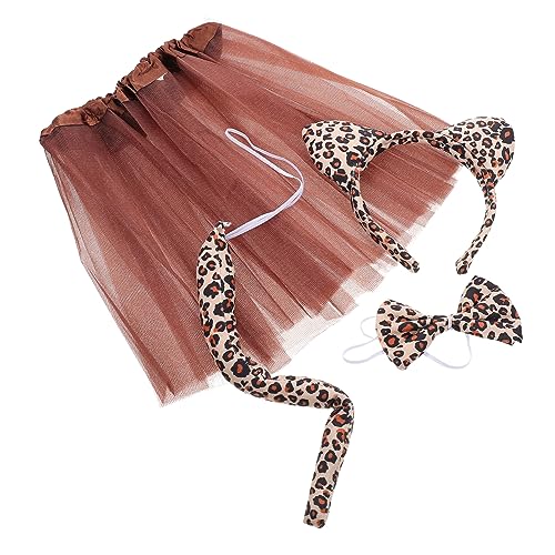 WRITWAA Kleine Leopardenkleidung Satz für Kostümzubehör mit Haarband Fliege und Cosplay für Karneval Halloween und Mottopartys von WRITWAA