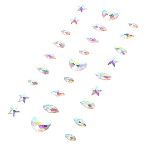 WRITWAA Selbstklebende Gesichtsjuwelen Mit Strasssteinen Temporäre Bling-sticker Glitzer-gesichtsaufkleber Für Halloween Und Festival Acrylharz Dekoration Für Frauen Und Mädchen von WRITWAA