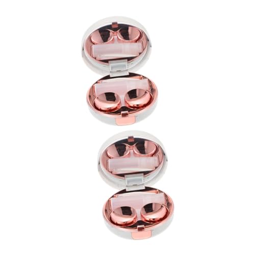 WRITWAA 1 Satz Marmormuster Kontaktlinsenbox Auge Farbig Behälter Reisen Linsenfall Objektiv-Organizer Plastik Rose Gold 2 Stück von WRITWAA