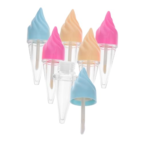 WRITWAA 1 Satz Nachfüllbare Lip Gloss Lippenbalsam Behälter Für DIY Kosmetik Und Lipgloss Eiscreme Design Für Innen Und Außengebrauch Zufällige Farbe 6 Stück von WRITWAA