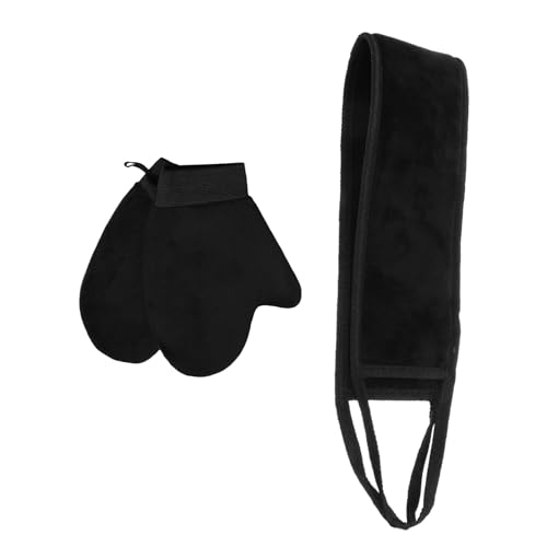 WRITWAA 1 Satz Peeling-Körperwäscher-Handschuh Badepeeling schrubben Dusche Luffa-Handschuhe sanft badetuch set entspannungsbad Peeling-Handschuh Peeling-Badehandschuhe z.B. Film Black von WRITWAA