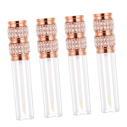 WRITWAA 1 Satz Perlen Lippenbalsam Flasche Leere Lip Gloss Röhrchen Für DIY Lippenstift Tragbare Und Stilvolle Behälter Für Lippenpflege Und Make Up Für Reisen 4 Stück von WRITWAA