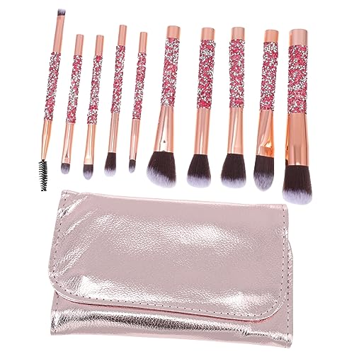 WRITWAA Strass Make Up Pinselset 10 Stück Tragbar aus Kunststoff und Kunstfasern für Concealer Grundierung Lidschatten Rouge und Puder Modisches Design für von WRITWAA