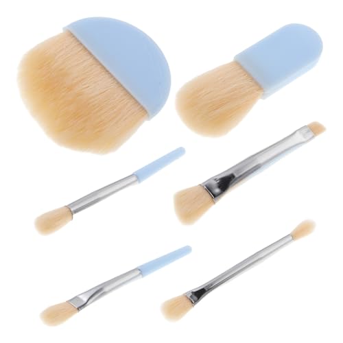 WRITWAA 1 Satz Reise Make Up Pinselset Teiliges Tragbares Kosmetikpinsel Set für Damen mit Lidschatten Puder und Foundation Pinsel für Reisen und Täglichen Gebrauch Stilvolles Design Blau von WRITWAA