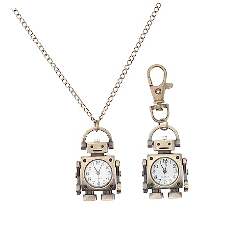 WRITWAA Schlüsselanhänger in Roboterform Mit Taschenuhr Retro-Design Vintage-Halskette Kreativer Anhänger Praktisch Zum Tragen WRITWAA Schlüsselanhänger in Roboterform Mit Taschenuhr Retro-Design Vintage-Halskette Kreativer Anhänger Praktisch Zum Tragen von WRITWAA