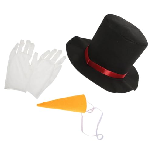 WRITWAA 1satz Weihnachts Dekoration Teiliges Mit Hut Karottennase Und Handschuhen Für Kreative Winterdekoration Für Weihnachtsfeiern Und -bau von WRITWAA