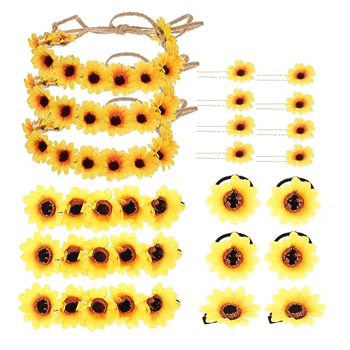 WRITWAA Sonnenblume Dekorative Stirnband Haarspangen Für Frauen Mädchen Sonnenblume Kopfbedeckung Kopfschmuck Für Hochzeit Party Festival Accessoires von WRITWAA