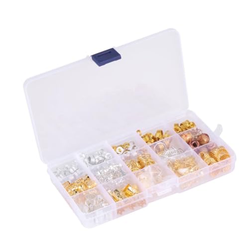 WRITWAA 1 Satz Teiliges Dreadlocks Ringe Robust Große Holzperlen Tibetische Silberanhänger Hohl für Haarflechten für Haarschmuck und Dekoration bei Festen von WRITWAA