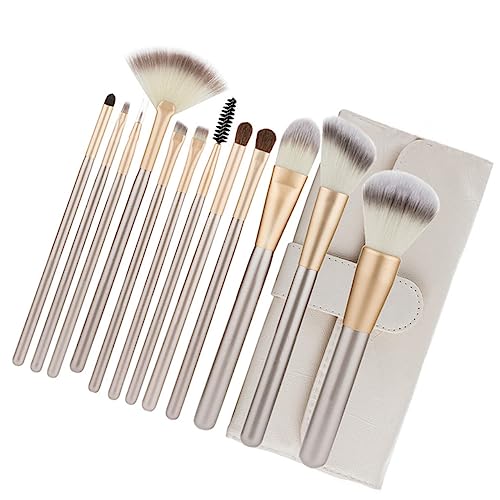 WRITWAA 1 Satz Teiliges Makeup Pinselset mit Holzgriffen Professionelle Pinsel für Foundation Lidschatten und Mehr Tragetasche für Täglichen und Professionellen Einsatz von WRITWAA