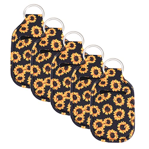 WRITWAA Neopren-Flasche Mit Schlüsselanhänger Handflaschenhalter Für Lippenbalsam Praktische Tragetasche Für Reiseartikel Schwarz-gelb von WRITWAA