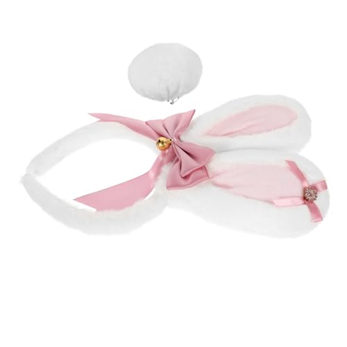 WRITWAA 1 Set Hasenohren Set Pelziges Tier Cosplay Stirnband Süßer Blauer Cartoon Große LED Abdeckung Flauschige Stirnbänder Foto Requisite Hasen Party Stirnband Schleife von WRITWAA