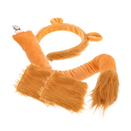 WRITWAA 1 Set Lion Ohrstirnband Und Handschuhe Für Osterfeiern Cosplay Und Täglich Pelzige Löwenkostümzubehör Für Kinder Und Erwachsene Tragen von WRITWAA