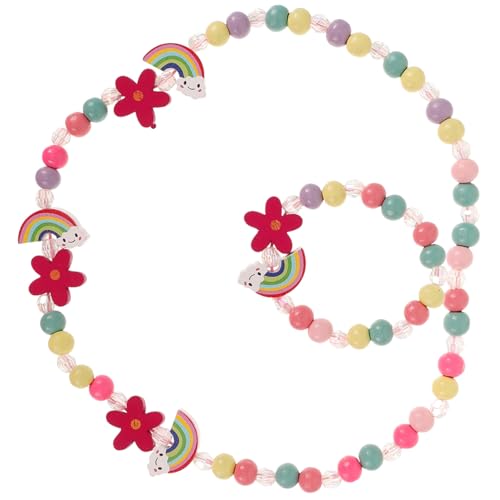 WRITWAA Schmuckset Kinder Regenbogen Freundschaftsschmuck Für Mädchen Halskette Und Armband Set von WRITWAA