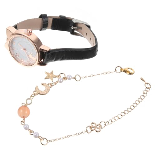 WRITWAA 1 Set Süße Katzenuhr Armbanduhr Armbanduhr Für Damen Mondarmband Quarzuhren Für Herren Armband Für Damen von WRITWAA