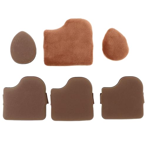 WRITWAA 1 Set Weiche Kleine Puderquaste Schnelles Make-Up Foundation Schwämme Schokolade Finger-Große Puder Kissen Für Frauen Schönheit Schwamm Augen Konturierung von WRITWAA