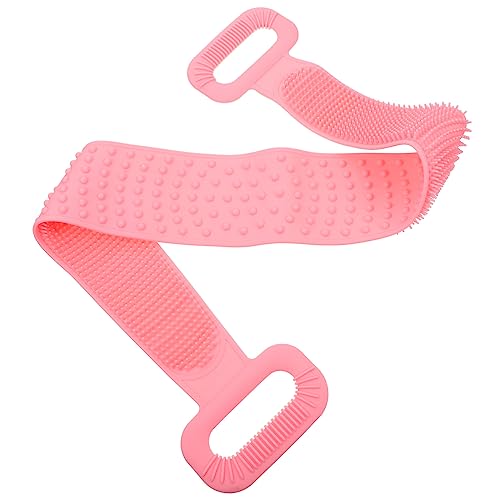WRITWAA 1 Stück Badetuch-zurückziehstreifen Rücken Peeling Peeling-gürtel Reiben Schrubben Handtuch Lang Extra Massage Waschen Badezubehör Luffa Kieselgel Rosa von WRITWAA