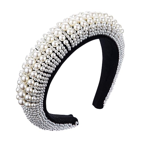 WRITWAA 1 Stück Breiter Haarreif mit Kunstperlen Modisches Haarband für Damen für Besondere Anlässe Wie Partys und Verlobungen Langlebiges Material und Stilvolles Design von WRITWAA