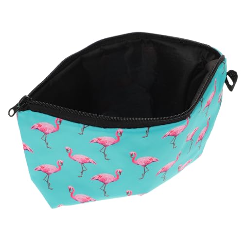 WRITWAA Flamingo Kosmetiktasche Tragbare Make Up Tasche Kleine Reise Kosmetiktasche für Damen mit Großem Fassungsvermögen für Reisen und Outdoor Aktivitäten von WRITWAA