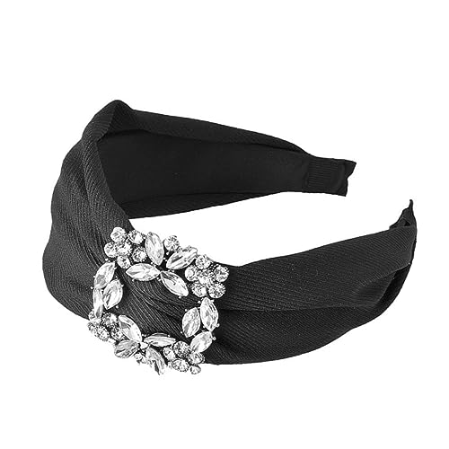 WRITWAA Breiter Strass Haarreif Für Damen Stilvolles Stoffhaar Für Anlässe Haarreifen in Schwarz Für Partys Und Hochzeiten Modisches Zubehör Für Frauen Und Mädchen von WRITWAA