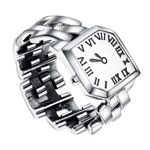 WRITWAA Sterling Silber Ring-Uhr Für Damen Verstellbare Armbanduhr Als Schmuckstück Für Frauen Praktische Zeitmessung Und Stilvolle Dekoration von WRITWAA