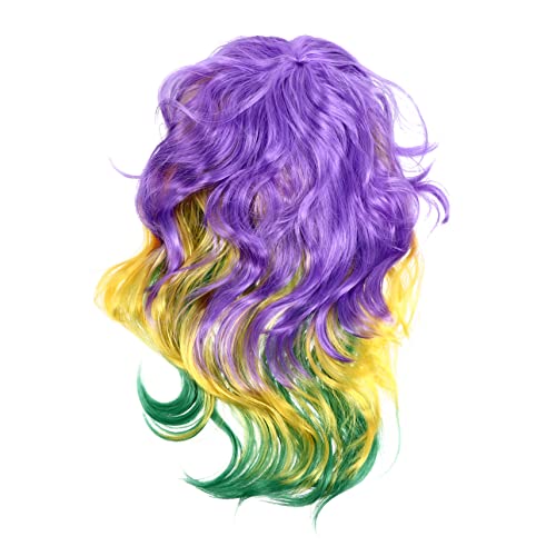 WRITWAA Dreifarbige Perücke Lockige Perücke Für Frauen Perücken Aus Kunsthaar Lange Perücken Mit Fransen Perücken Für Frauen Gewellte Perücke Natürlich Aussehende Mit Fransen von WRITWAA