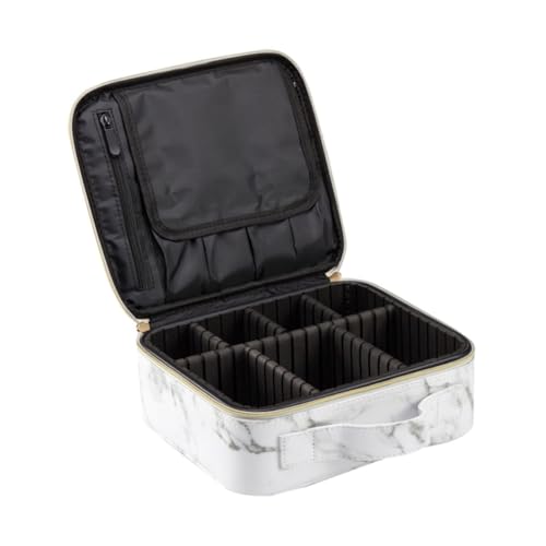 WRITWAA Schminktasche Reise Kosmetiktasche Kreative Reisetasche Makeup Organizer Tasche Großes Fassungsvermögen Tragbare Tasche Für Damen Outdoor Make up Marmormuster von WRITWAA