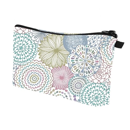 WRITWAA Tragbare Kosmetiktasche aus Polyester Blumenmuster Organizer für Reisen Aufbewahrungstasche für Damen von WRITWAA
