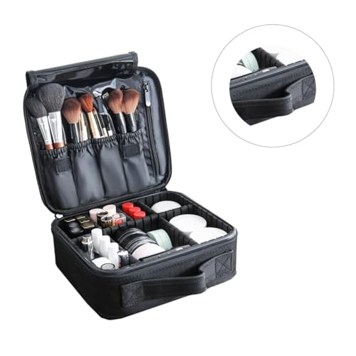 WRITWAA 1 Stück Kosmetische Aufbewahrungsbox Veranstalter Make-up-etui Kosmetik Make-up Eitelkeit Make-up-Organizer Schminkkoffer Kosmetischer Speicherorganisator Schwarz von WRITWAA