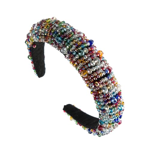 WRITWAA 1 Stück Kristall Stirnband juwelenbesetzt Spitze Kopfbedeckung Haarzubehör für Frauen Perlenstirnband Hochzeit Mode Rosa Marine haarschmuck Haarreferenz Frau Stirnband Schwamm Bunt von WRITWAA