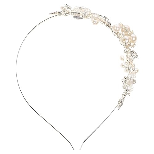 WRITWAA Perlen-blume-kopfschmuck Für Braut Zartes Haarband Mit Perlen-design Elegante Kopfbedeckung Für Hochzeit Für Mädchen Und Damen Hochzeitsschmuck Mit Blumenmotiven von WRITWAA