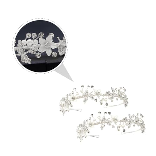 WRITWAA 1 Stück Perlen Stirnband Haarschmuck Hochzeitsdeko Brautschmuck Blumen Haarschmuck Kristall Haarnadel Weiblicher Kopfschmuck Handgefertigte Kopfbedeckung von WRITWAA