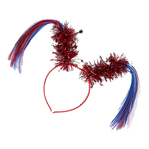 WRITWAA Pferdeschwanz-design Haar-accessoire Cosplay Haarreif Party Haarband Kopfbedeckung Für Festivals Weihnachtsfeiern Geburtstagsfeiern Rot von WRITWAA