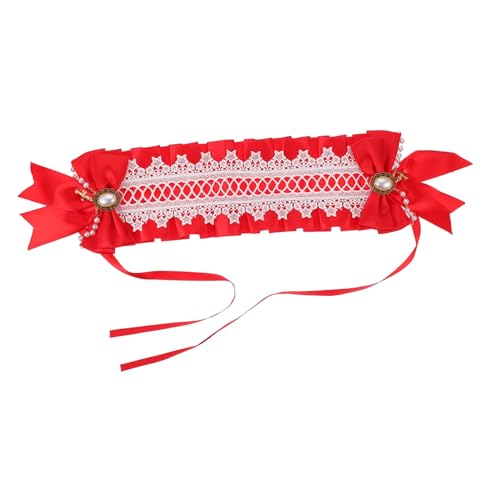 WRITWAA 1 Stück Schleife Haarnadel Bands Stift Stirnbänder Bögen Stirnband Bogen Zubehör Hochzeit Tag Haarschmuck Frauen Haarnadel Haardekore Party-kopfbedeckung Mädchen Haarband Rot Stoff von WRITWAA