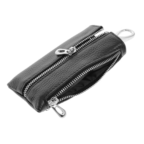WRITWAA Autoschlüsseletui Geldbörse Schlüsselanhängerhalter Organizer Metall-reißverschluss Geldbörse Für Damen Und Herren Schwarz Zufällige Farbauswahl von WRITWAA