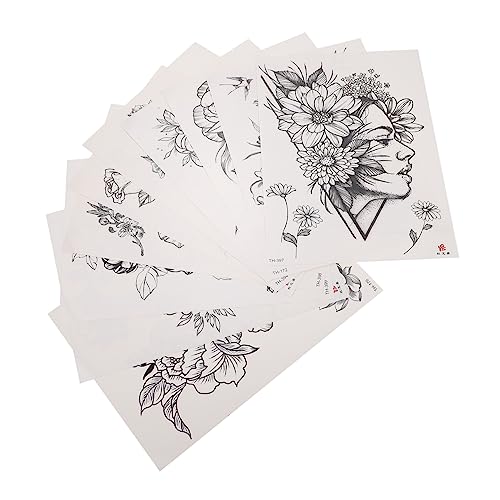 WRITWAA 1 Stück Tätowieren Von Abziehbildern Bein Gefälschte Tätowierungen Temporäre Tätowierungen Körperaufkleber Blume Temporäre Tattoos Aufkleber Tattoos-aufkleber Pvc Schwarz von WRITWAA