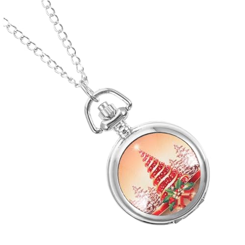 WRITWAA 1 Stück Taschenuhr Vintage Hängende Uhr Retro Weihnachtsbaum Muster Taschenuhr von WRITWAA