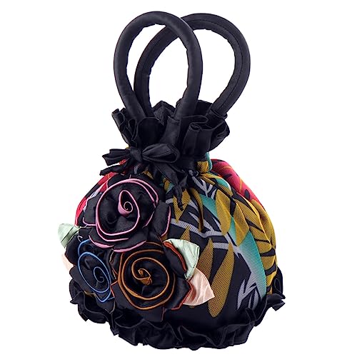 WRITWAA 1 Stück Zarter Stoff Blumenförmige Tragetasche Abendtasche Handtasche Spitze Kosmetik-Aufbewahrungstasche Hochzeits-Party-Geldbörse Für Damen von WRITWAA