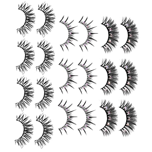 WRITWAA 10paare Falsche Wimpern Naturwimpern Mit Strass Fake Lashes Wimpern Für Mädchen Frauen Kostümparty Cosplay Halloween Weihnachten Valentinstag von WRITWAA