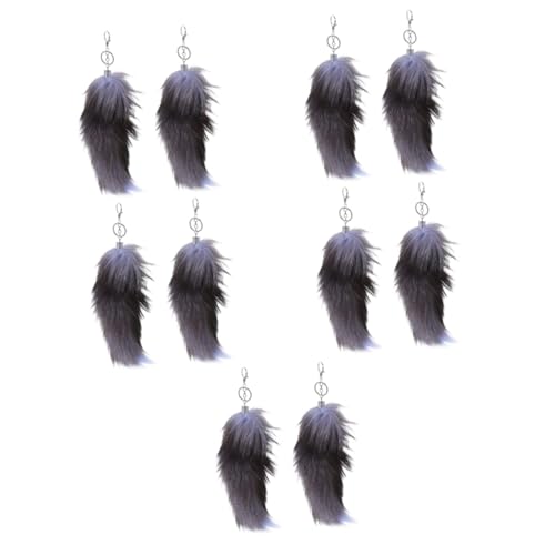 WRITWAA 10 STK Schlüsselanhänger Gear Fox Einkaufstasche Für Frauen Kostüm Therianischer Gang Auto Füller Strumpf Stuffer Leckereien Metall Black von WRITWAA