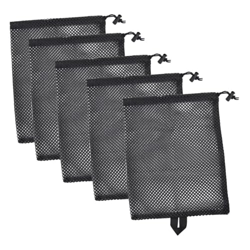 WRITWAA 10 STK Tasche mit Kordelzug Wäschesäcke aus Mesh Mesh-Reise-Organizer-Taschen Storage Pockets Storage Bags polybag Aufbewahrungstaschen Seesäcke für unterwegs Netz Wäschesack Black von WRITWAA