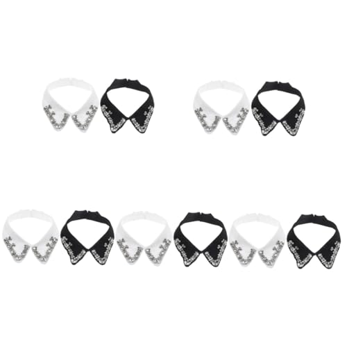 WRITWAA 10stücke Teiliges Abnehmbarer Kragen Mit Glitzersteinen Modische Blusenkragen Für Damen Eleganter Fake-kragen Für Partys Und Besondere Anlässe von WRITWAA