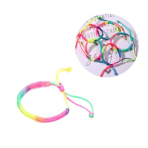 WRITWAA 10stücke Pack Bunte Handgewebte Armbänder Verstellbarer Armreif Als Handschlaufe Für Damen Herren Webarmband Buntes Armband von WRITWAA