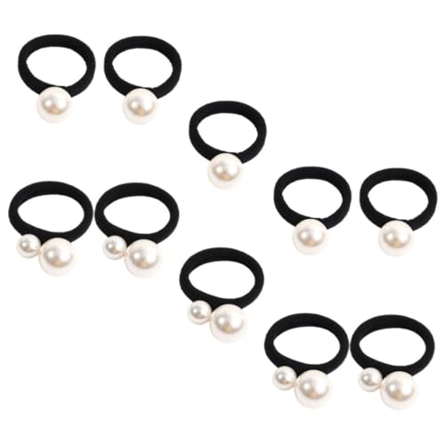 WRITWAA 10 Stk. Perle Haargummi Perlen Haardekoration Pferdeschwanz Haargummis für Mädchen elastische Haarkrawatte dicke Haarbänder elastische Haarringe Haarstylingzubehör Gummiband von WRITWAA