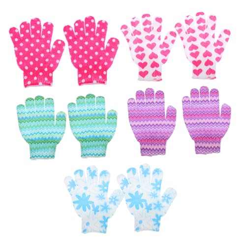 WRITWAA 10 Stück Badhandschuhe und Badetuch Schaum schrubben bunt für waschbar Peeling Bathhandschuh Badehandschuhe Dusche Badehandschuhe zum Duschen Scheuerbürsten zum Reinigen Polyester von WRITWAA