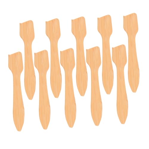WRITWAA 10 Stück Bamboo Makeup Spatula Set Teiliges Set für Gesichtsmaske Cremes und Lotionen Wiederverwendbarer Hautpflege Löffel für Sanfte und Anwendung von WRITWAA