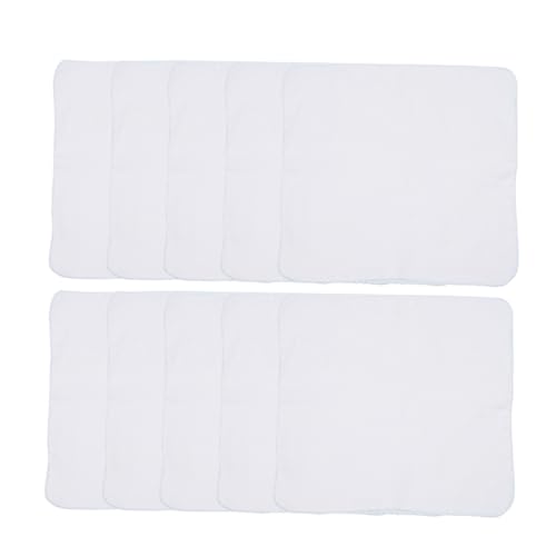 WRITWAA 10 Stück Baumwoll Mull Taschentücher Waschlappen Make Up Handtücher Gesichtshandtuch Make Up Entferner Fütterungshandtuch Kleines Taschentuch Stilltuch Mulltücher Blau von WRITWAA