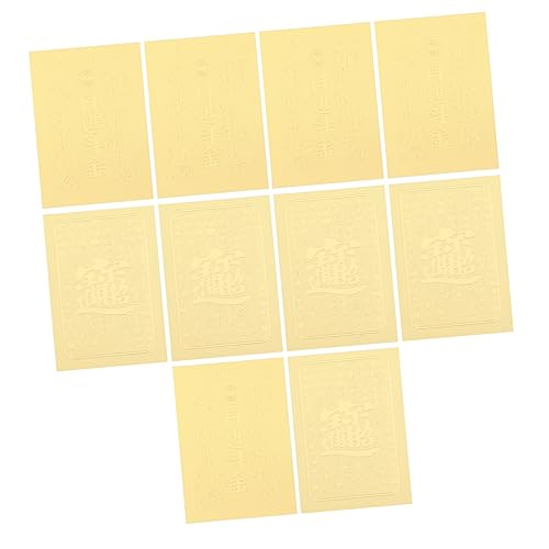 WRITWAA 10stücke Goldene Reichtumskarten Chinesische Amulettkarten Glückskarten Mit Schutzsymbolen Für Zuhause Und Reisen von WRITWAA